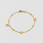 Floral & Crystal Golden Bracelet