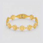 Golden Daisy Cuff Bracelet