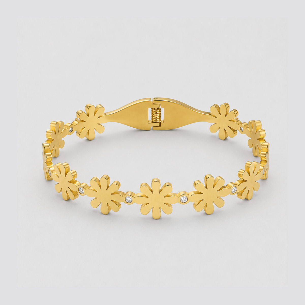 Golden Daisy Cuff Bracelet