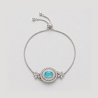 Blue Floral Slider Bracelet