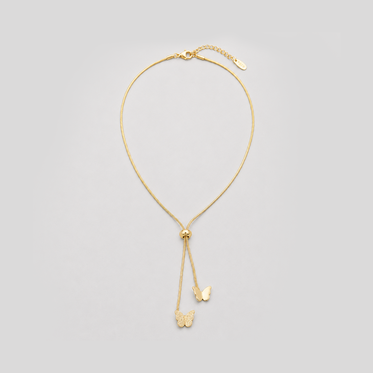 Minimalist Butterfly Drop Slider Necklace