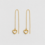 Golden Heart Drop Earrings
