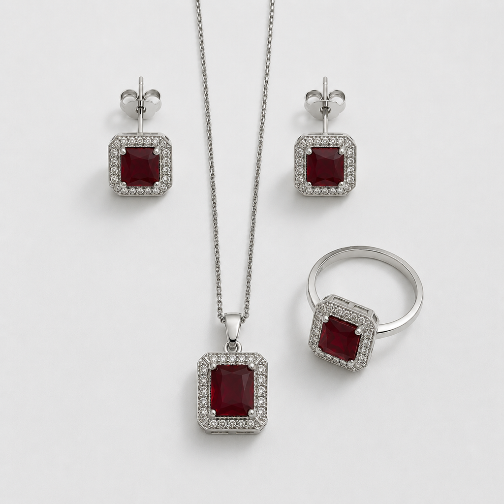 Deep Red Horizon Jewelry Set