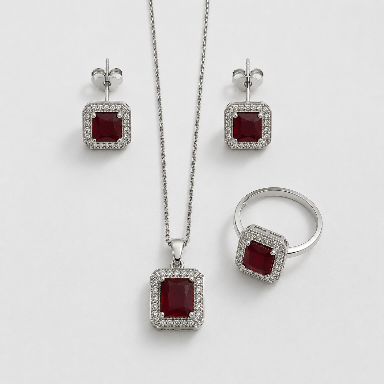 Deep Red Horizon Jewelry Set