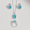 Azure Horizon Halo Jewelry Set