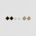 Multi-Style Clover & Pearl Stud Earring Set