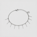 Modern Bar Charm Silver Bracelet