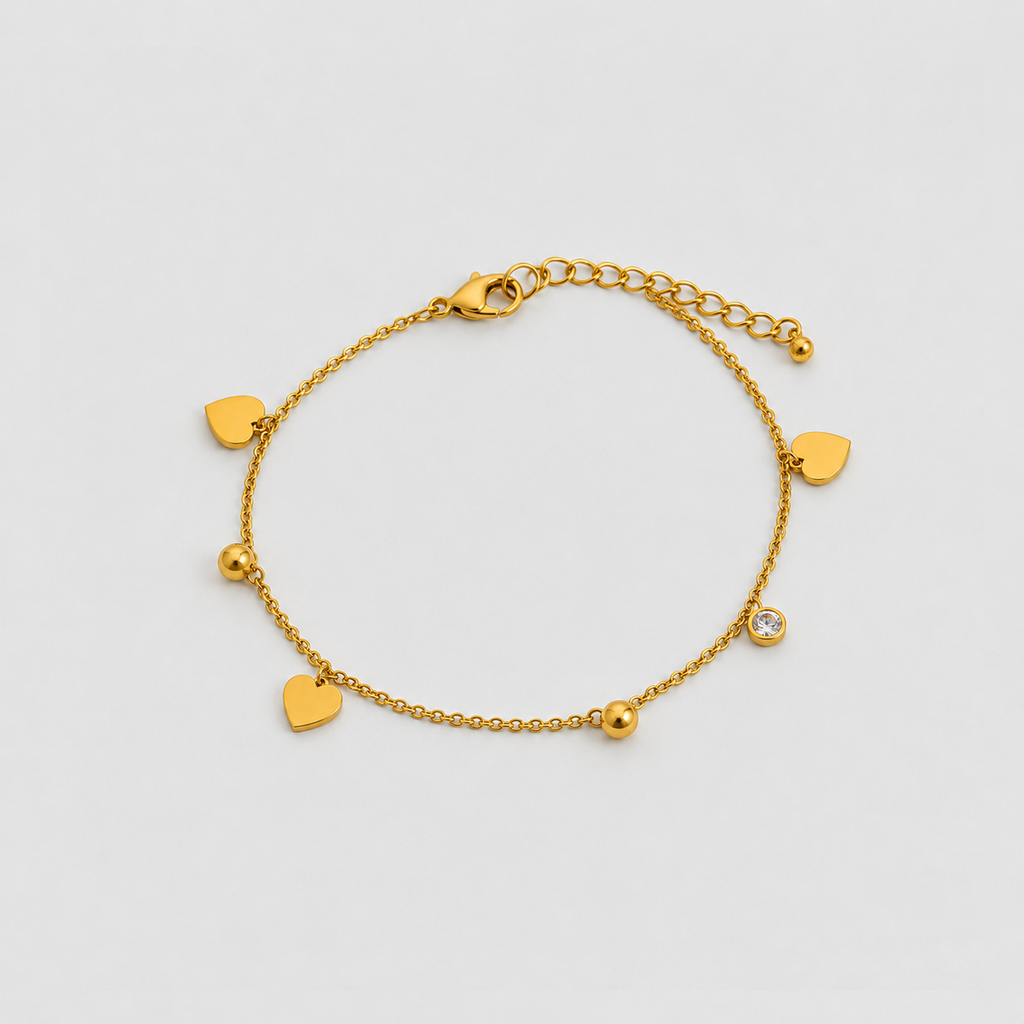Sweetheart Charm Gold Bracelet