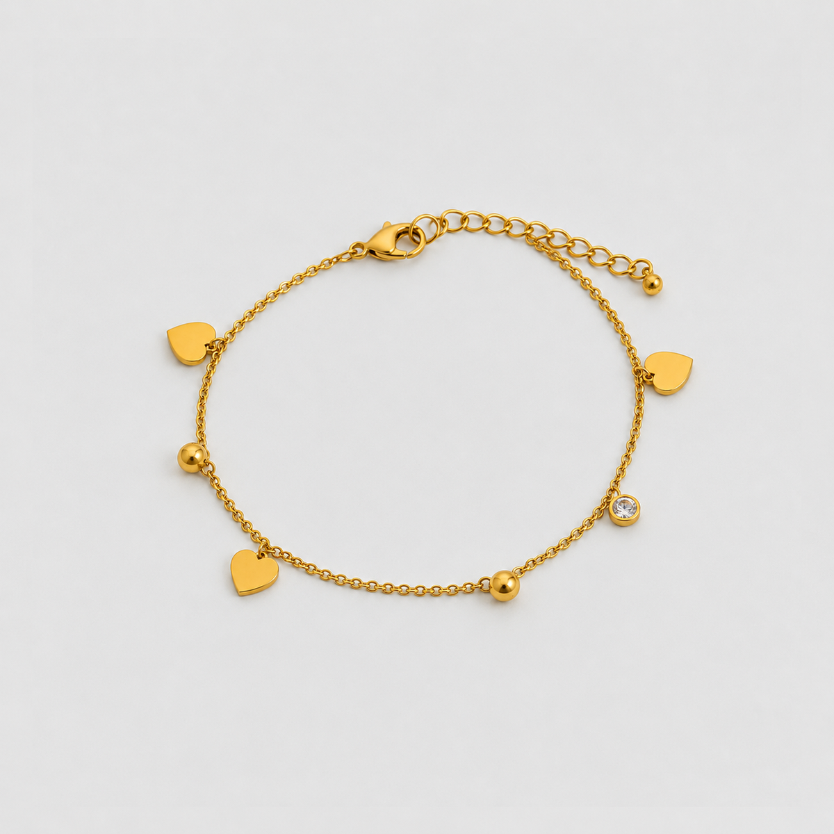 Sweetheart Charm Gold Bracelet