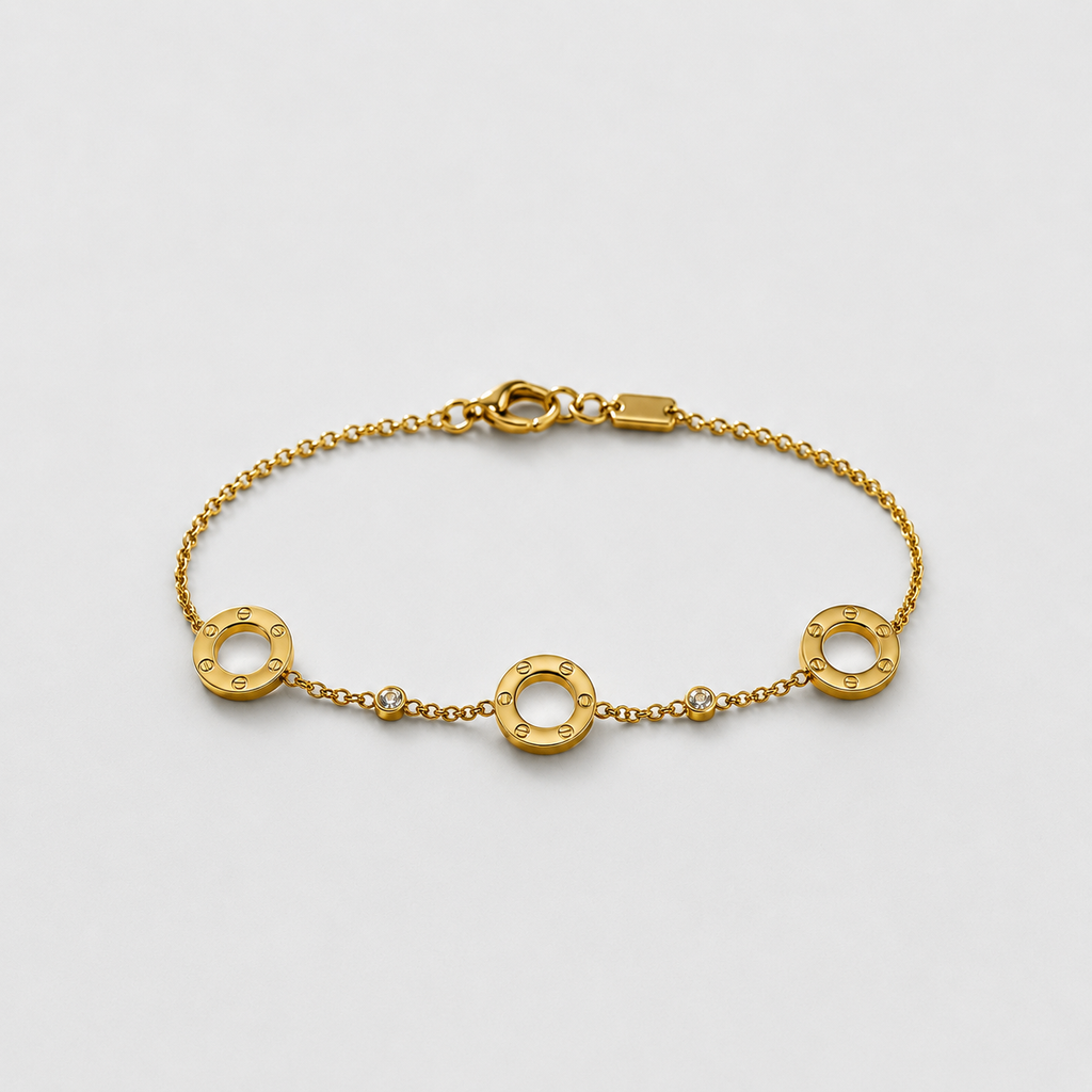Screw Motif Gold Bracelet
