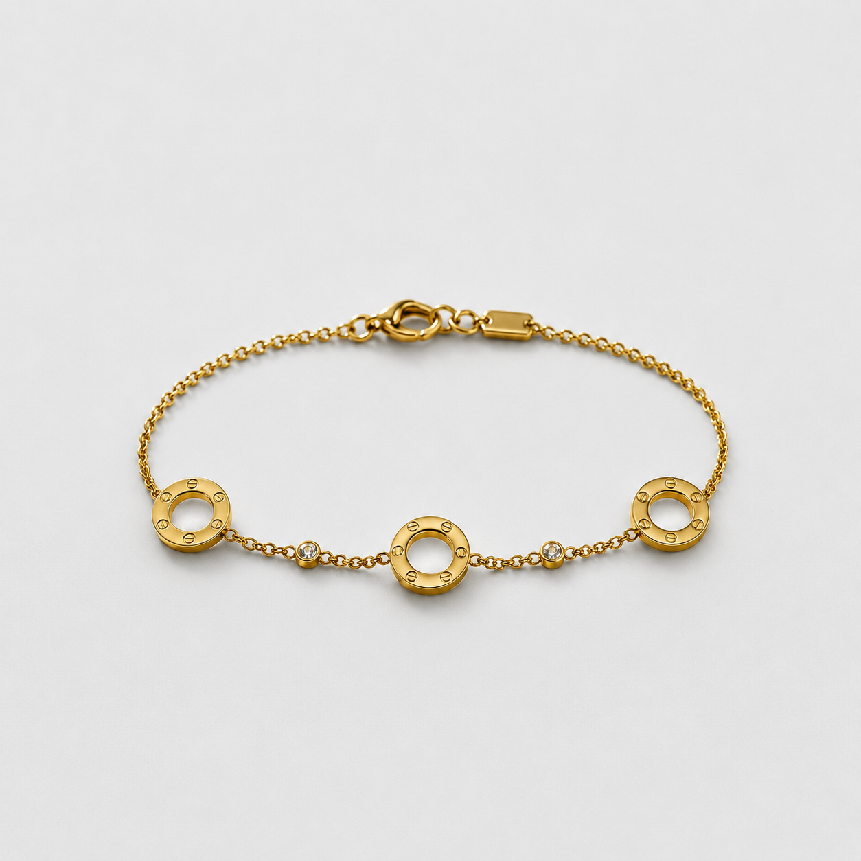 Screw Motif Gold Bracelet