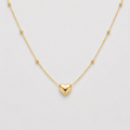 Petite Puffy Heart Beaded Necklace