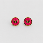 Hot Pink Butterfuly Studs
