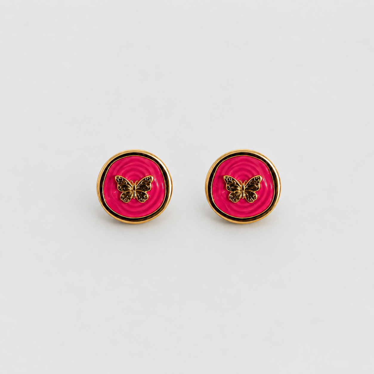 Hot Pink Butterfuly Studs