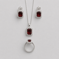 Crimson Horizon Halo Jewelry Set
