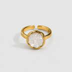 White Enamel Gold Ring