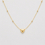 Puffy Heart Beaded Necklace