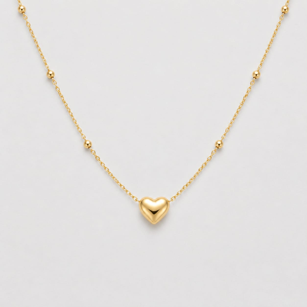 Puffy Heart Beaded Necklace