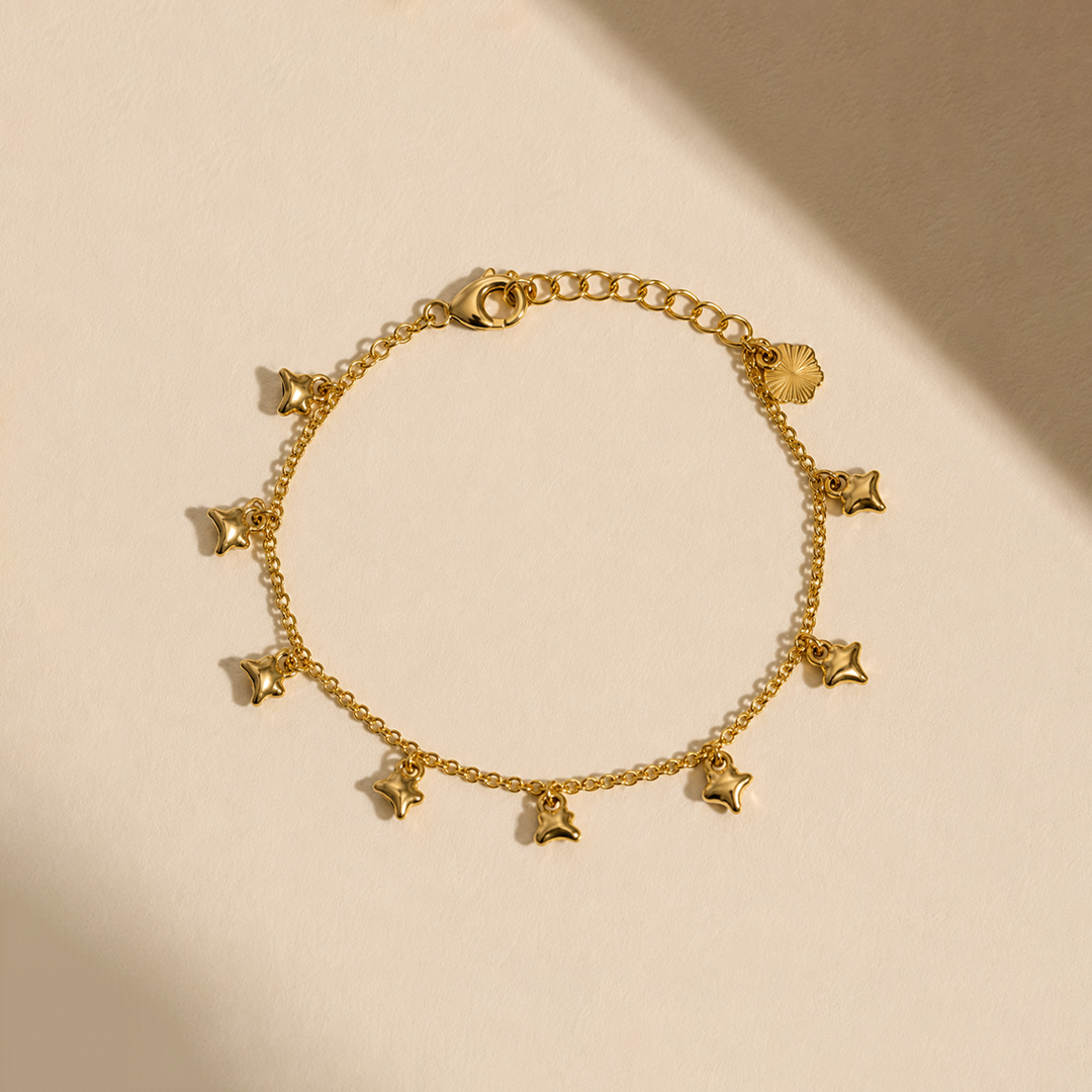 Celestial Star Charm Gold Bracelet