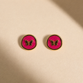 Hot Pink Butterfuly Studs
