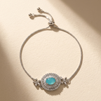 Blue Floral Slider Bracelet