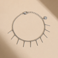 Modern Bar Charm Silver Bracelet