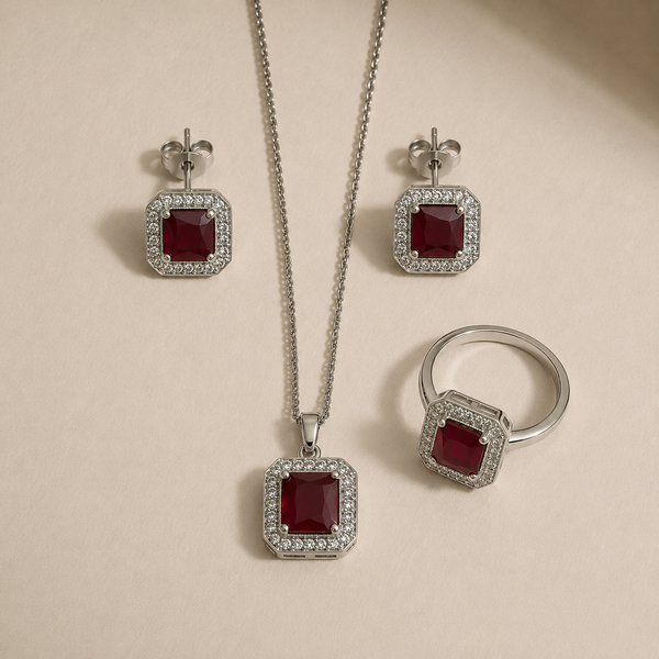 Deep Red Horizon Jewelry Set