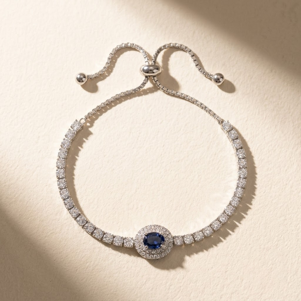 Midnight Sapphire Halo Tennis Bracelet