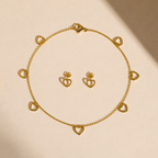 Sweetheart Charm Necklace & Studs Set