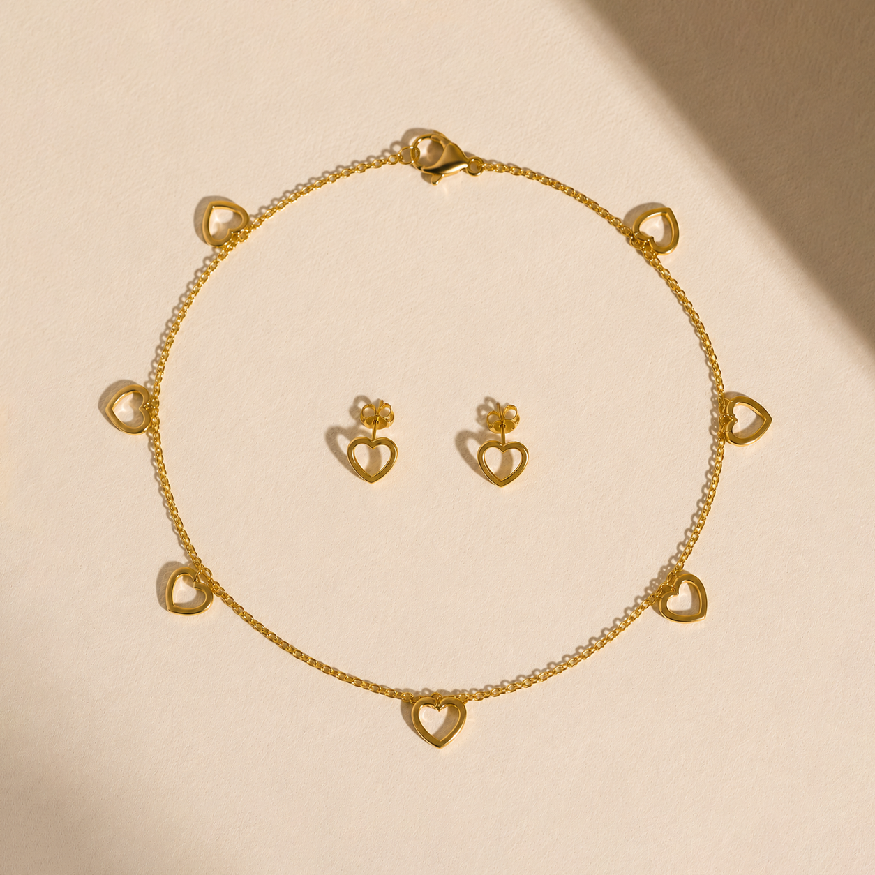 Sweetheart Charm Bracelet & Studs Set