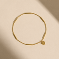 Textured Heart & Gold Bar Chain Bracelet