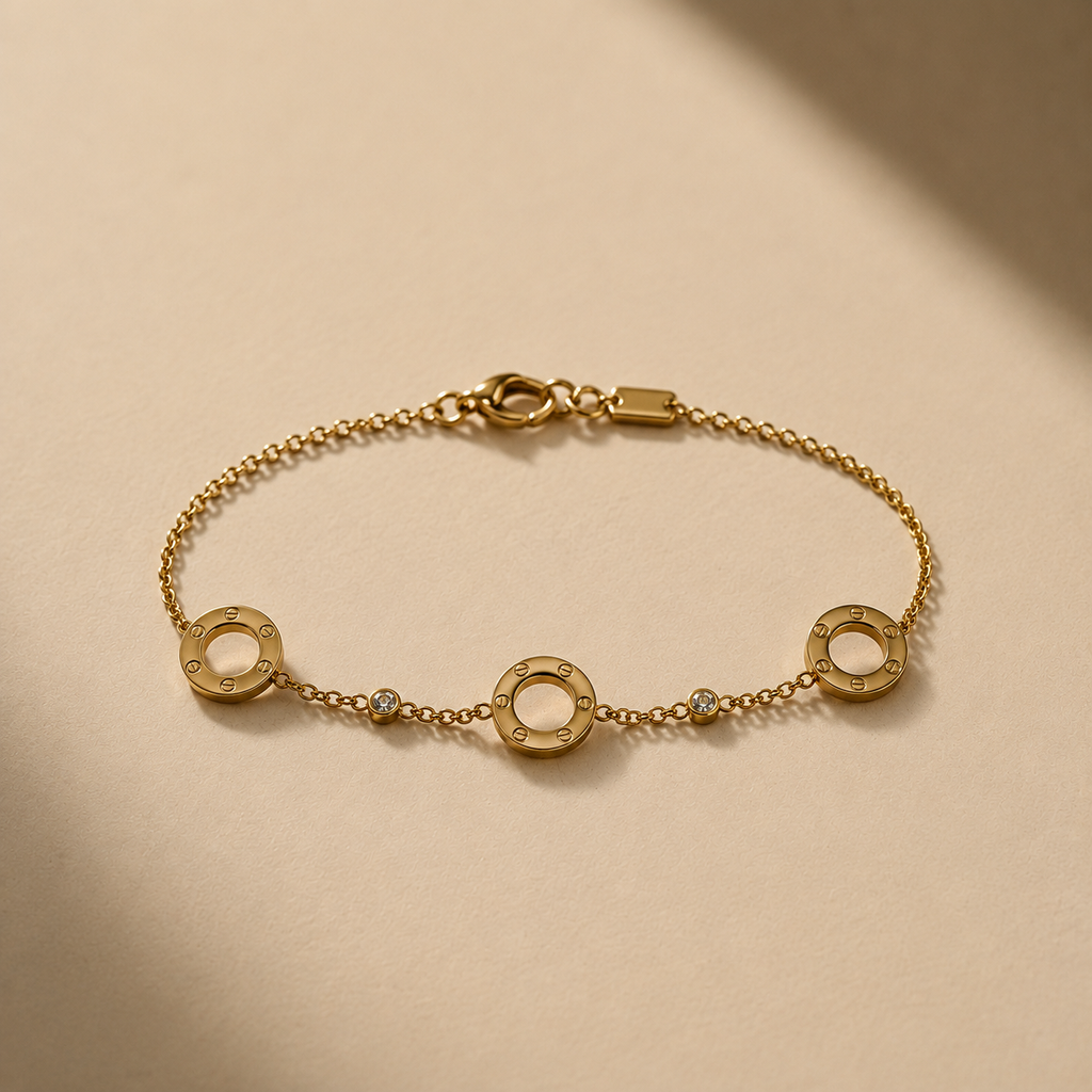 Screw Motif Gold Bracelet