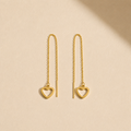 Golden Heart Drop Earrings