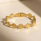 Golden Daisy Cuff Bracelet