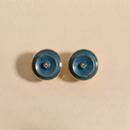 Blue Enamel & Crystal Stud Earrings
