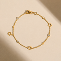 Floral & Crystal Golden Bracelet