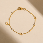 Floral & Crystal Golden Bracelet