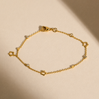 Floral & Crystal Golden Bracelet