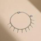 Modern Bar Charm Silver Bracelet