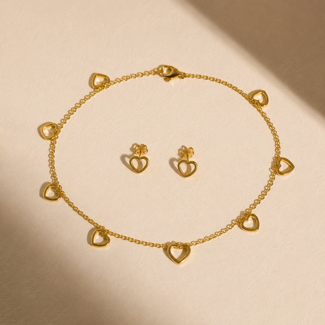 Sweetheart Charm Bracelet & Studs Set