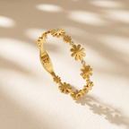 Golden Daisy Cuff Bracelet