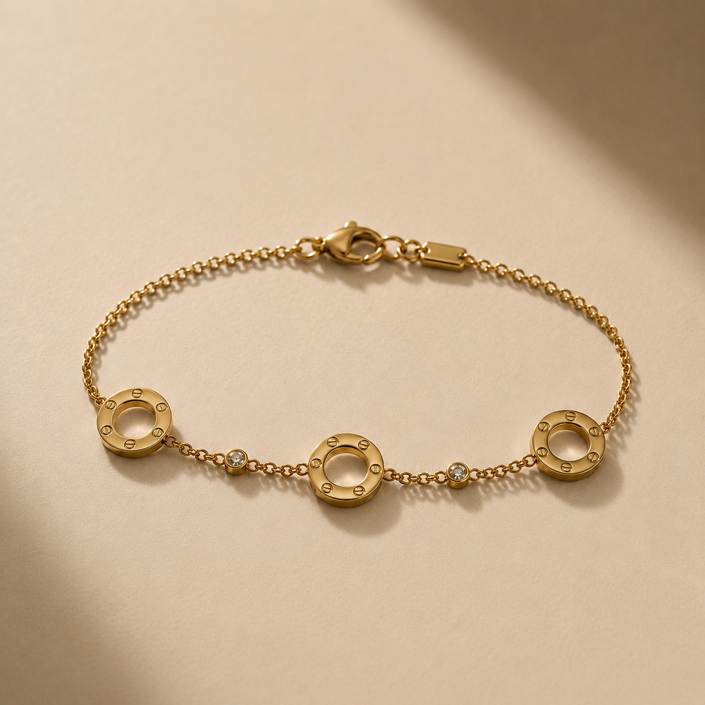 Screw Motif Gold Bracelet