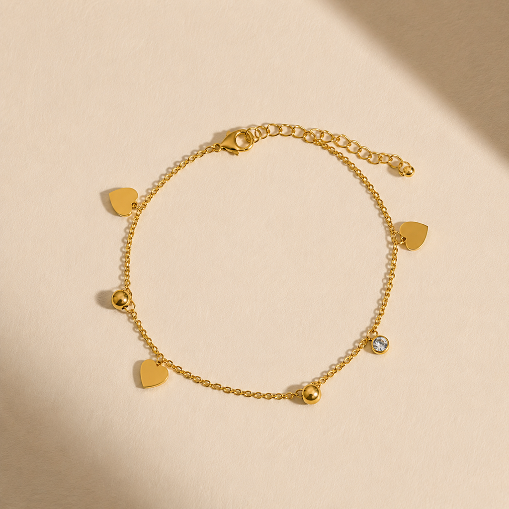 Sweetheart Charm Gold Bracelet