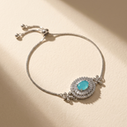 Blue Floral Slider Bracelet