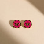 Hot Pink Butterfuly Studs