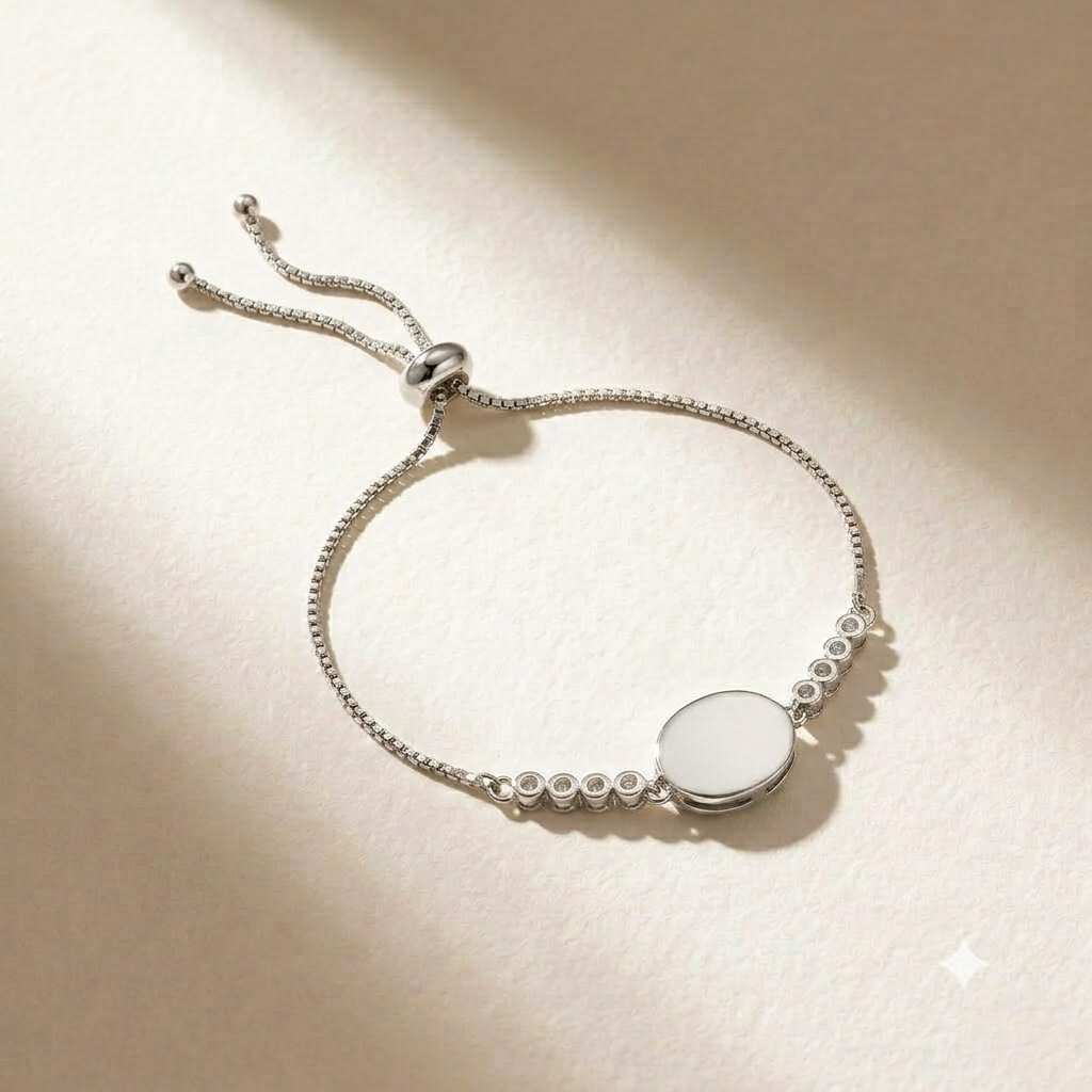 Blue Floral Slider Bracelet