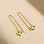 Golden Heart Drop Earrings