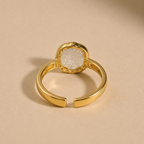 White Enamel Gold Ring