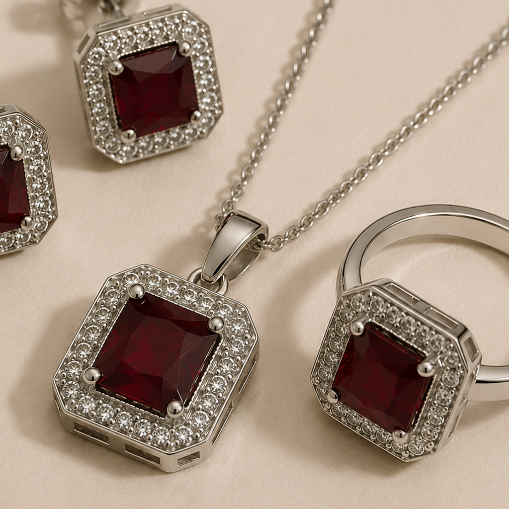 Deep Red Horizon Jewelry Set