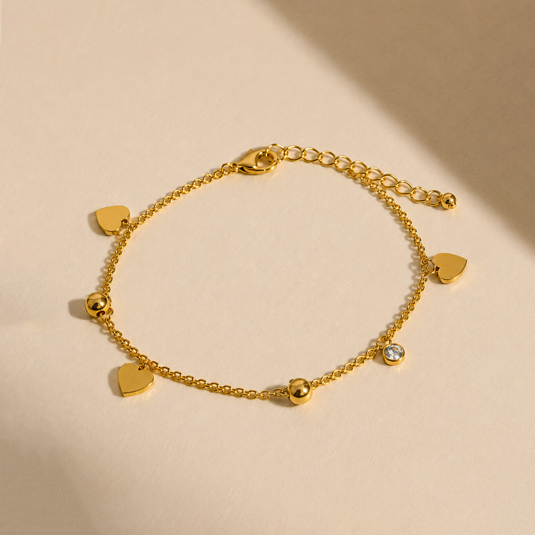Sweetheart Charm Gold Bracelet